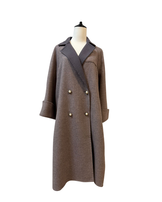 100% 羊毛優雅長大衣