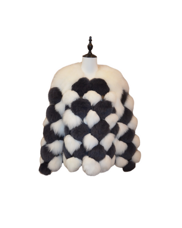 黑白狐狸毛外套