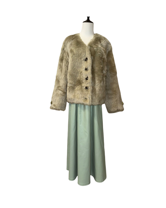 高質西班牙進口 Lacon 羊毛羊皮皮毛一體外套