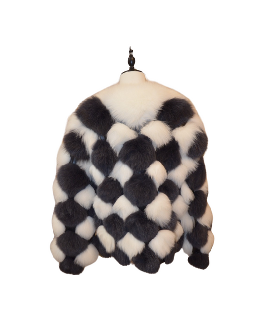黑白狐狸毛外套