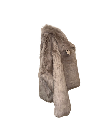 米灰托斯卡納皮毛一體中長外套