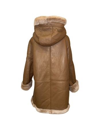 駝色皮毛一體外套