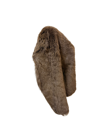 深棕托斯卡納羊毛皮毛一體,質感厚實保暖,時尚高級