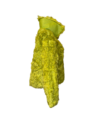 嫩綠色托斯卡納皮草外套