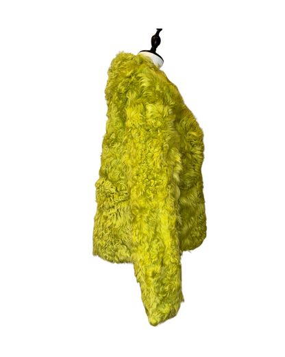 嫩綠色托斯卡納皮草外套